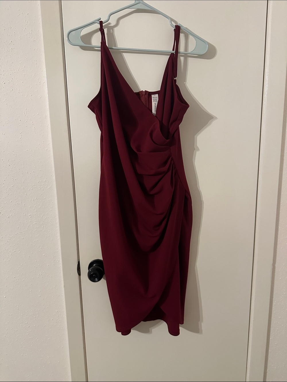Elegant Burgundy Draped Slip Dress
